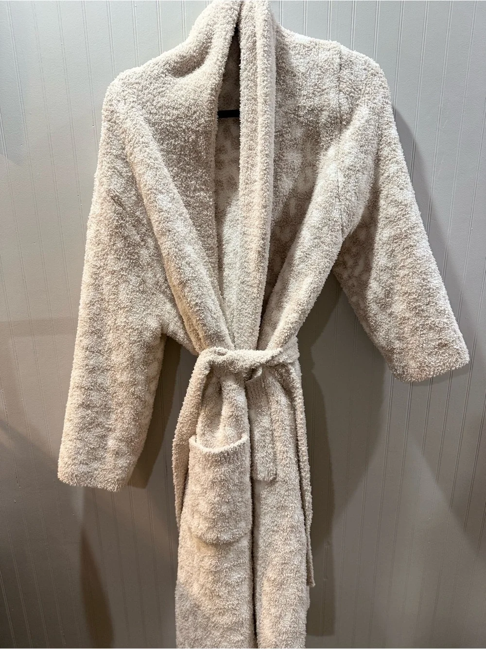 Gable & Belle Plush Shawl Collar Robe in Soft Beige